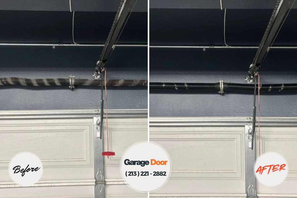 Before and after: garage door repair New Brighton, MN